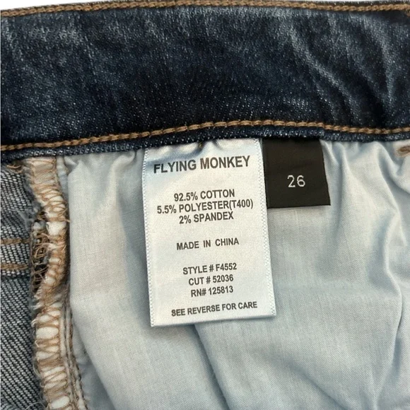 Flying Monkey Women’s High Rise Panel Flare Jeans.  Size 26 - Picture 2 of 9